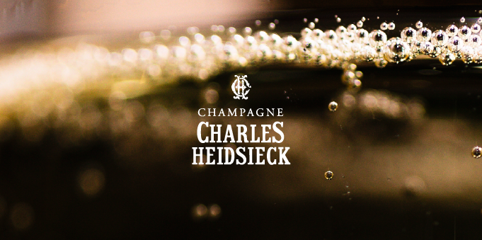 Champagne Charles Heidsieck, bubbles rising in a glass